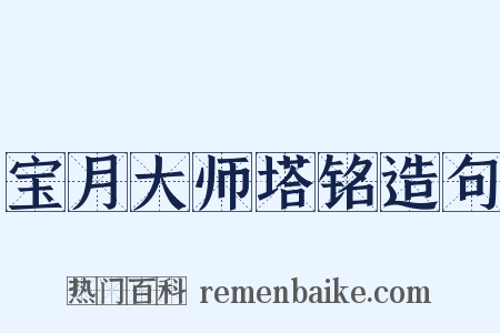 宝月大师塔铭造句是什么意思的图片